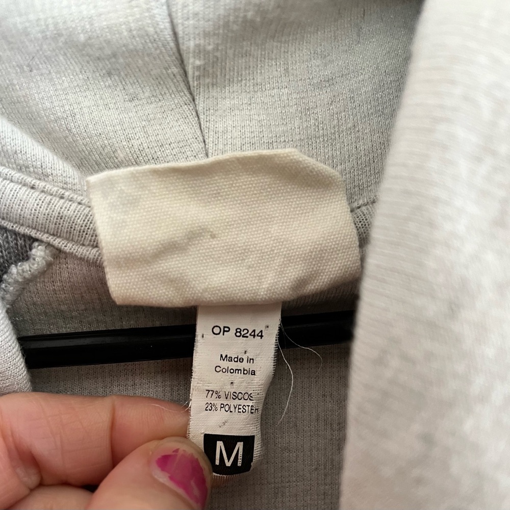 Mjs Swimwear Activewear Gray And Cream Cowl Sweater, Sz View 5